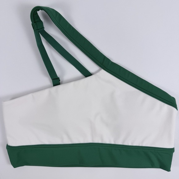 Victoria's Secret Other - Victoria's Secret PINK Relay One Shoulder Sports Bra White Green S NWT